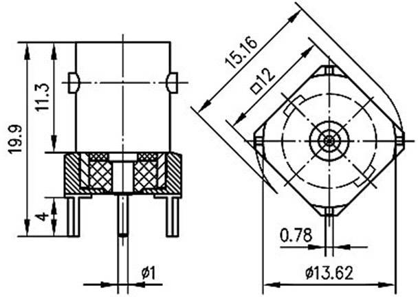 Telegärtner 100023568 100023568 BNC-Steckverbinder Buchse, Einbau vertikal 75 Ω 1 St.