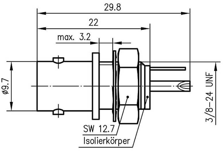 Telegärtner 100023370 100023370 BNC-Steckverbinder Buchse, Einbau vertikal 50Ω 1St.