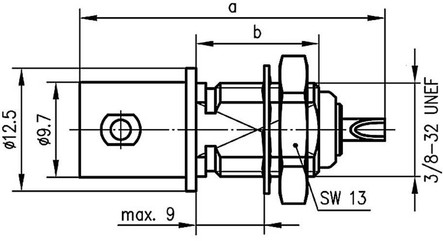 Telegärtner 100027466 100027466 BNC-Steckverbinder Buchse, Einbau vertikal 50Ω 1St.