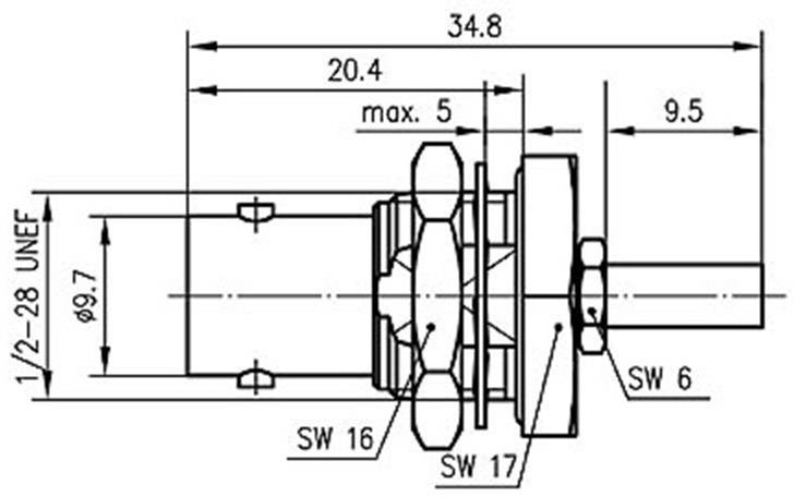 Telegärtner 100023425 100023425 BNC-Steckverbinder Buchse, Einbau 50Ω 1St.