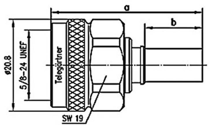 Telegärtner 100023905 100023905 N-Steckverbinder Stecker, gerade 50Ω 1St.