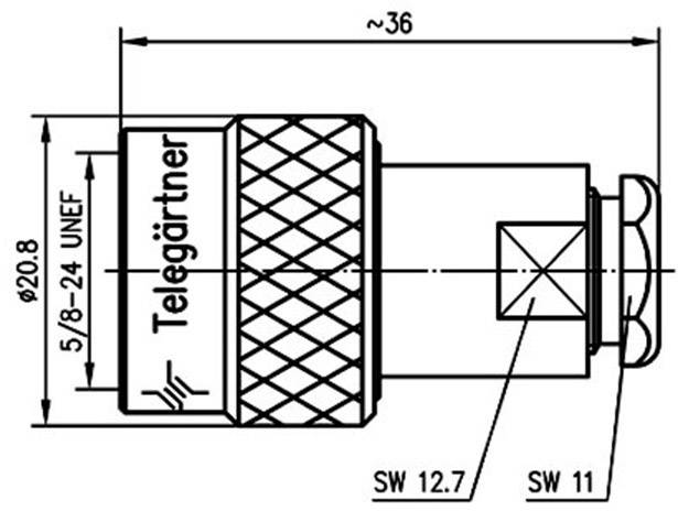 Telegärtner 100023976 100023976 N-Steckverbinder Stecker, gerade 50Ω 1St.
