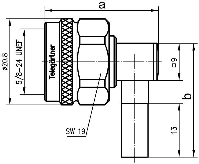 Telegärtner 100023895 100023895 N-Steckverbinder Stecker, gewinkelt 50Ω 1St.