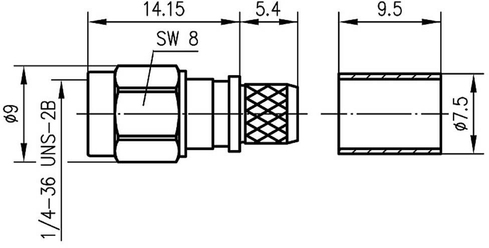 Telegärtner 100024635 100024635 SMA-Steckverbinder Stecker, gerade 50Ω 1St.