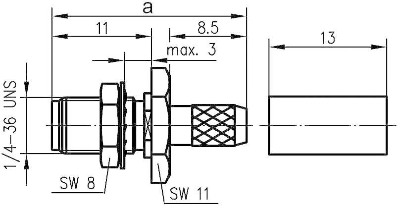 Telegärtner 100024698 100024698 SMA-Steckverbinder Buchse, gerade 50Ω 1St.