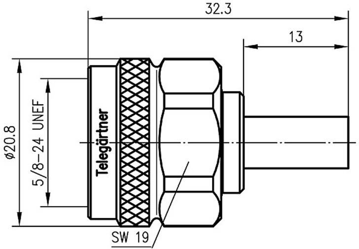 Telegärtner 100023911 100023911 N-Steckverbinder Stecker, gerade 50 Ω 1 St.