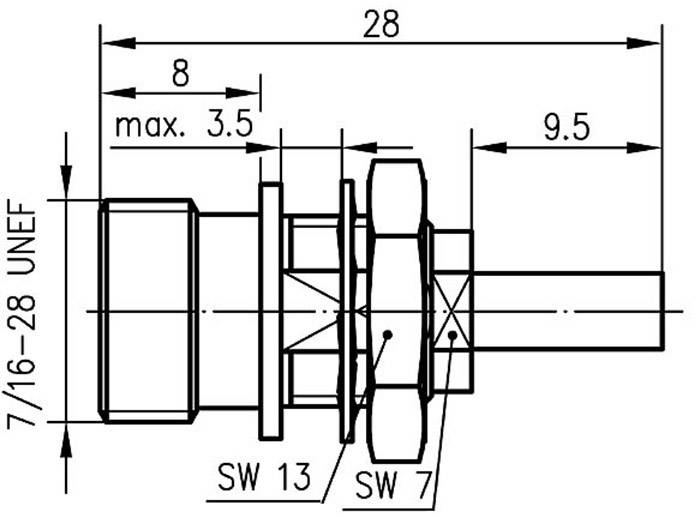 Telegärtner J01011A0023 J01011A0023 TNC-Steckverbinder Buchse, Einbau 50 Ω 1 St.