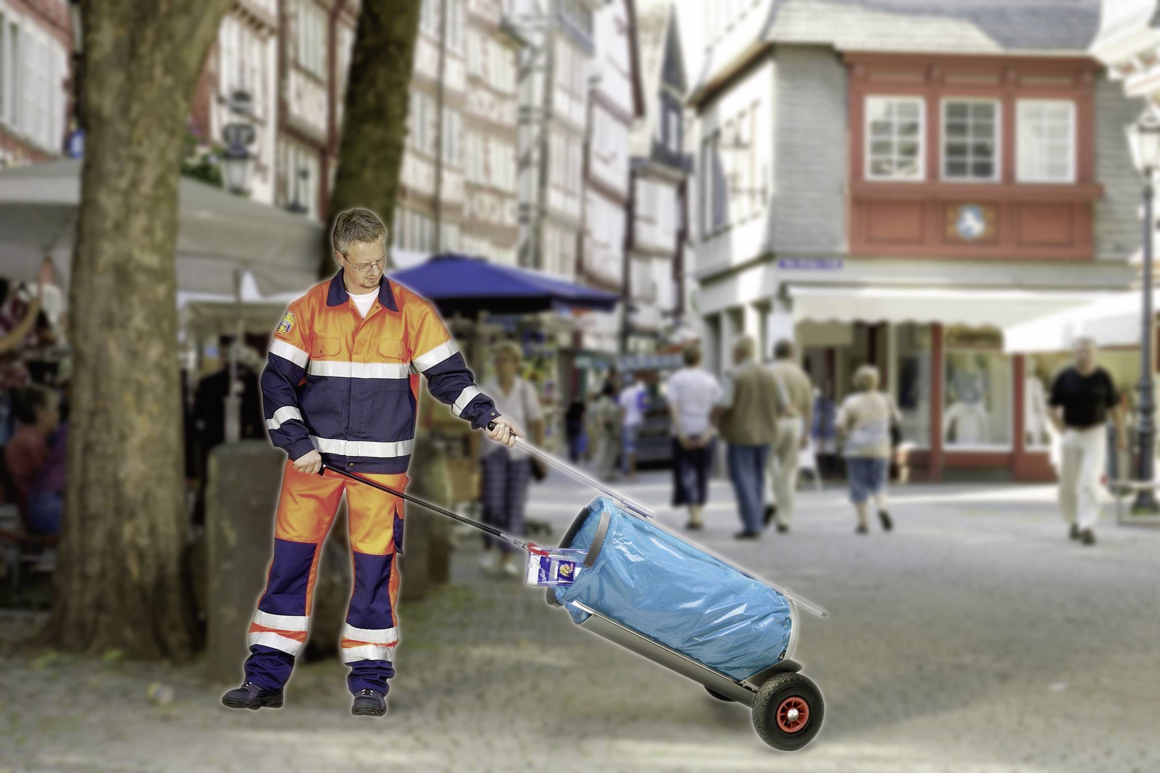 Abfallsammler Müll Caddy fahrbar