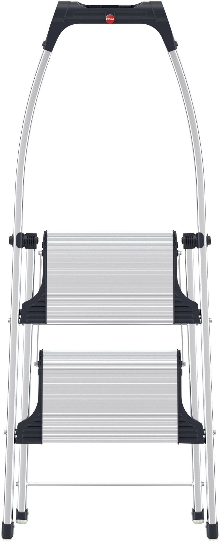 Hailo K100 TopLine 4302-301 Aluminium Klapptritt klappbar Arbeitshöhe (max.): 2.25m Silber, Schwarz 5.2kg