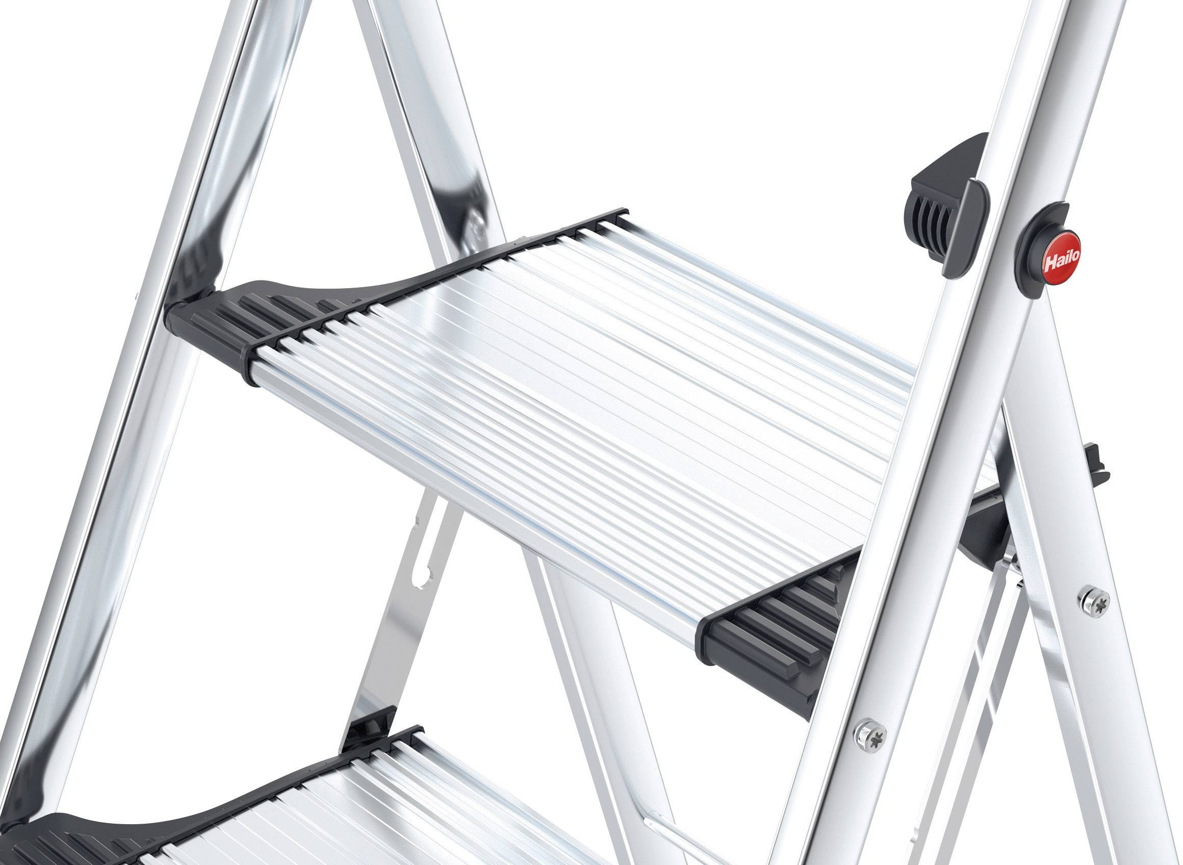 Hailo K100 TopLine 4302-301 Aluminium Klapptritt klappbar Arbeitshöhe (max.): 2.25m Silber, Schwarz 5.2kg