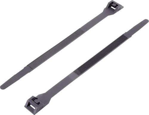 TRU Components 1592834 TC-DK-180BK203 Kabelbinder 180 mm 9 mm Schwarz mit Doppelkopf