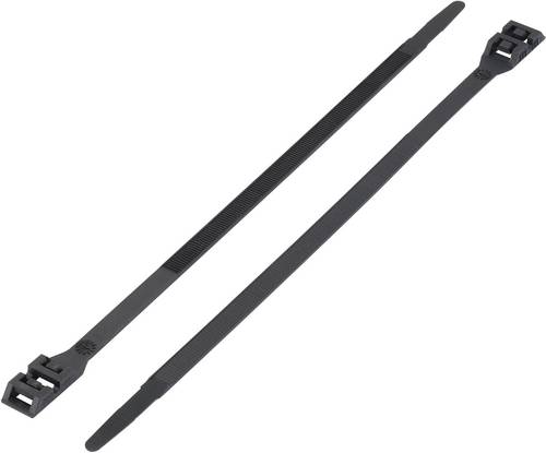 TRU Components 1592754 TC-DK-510BK203 Kabelbinder 510 mm 9 mm Schwarz mit Doppelkopf