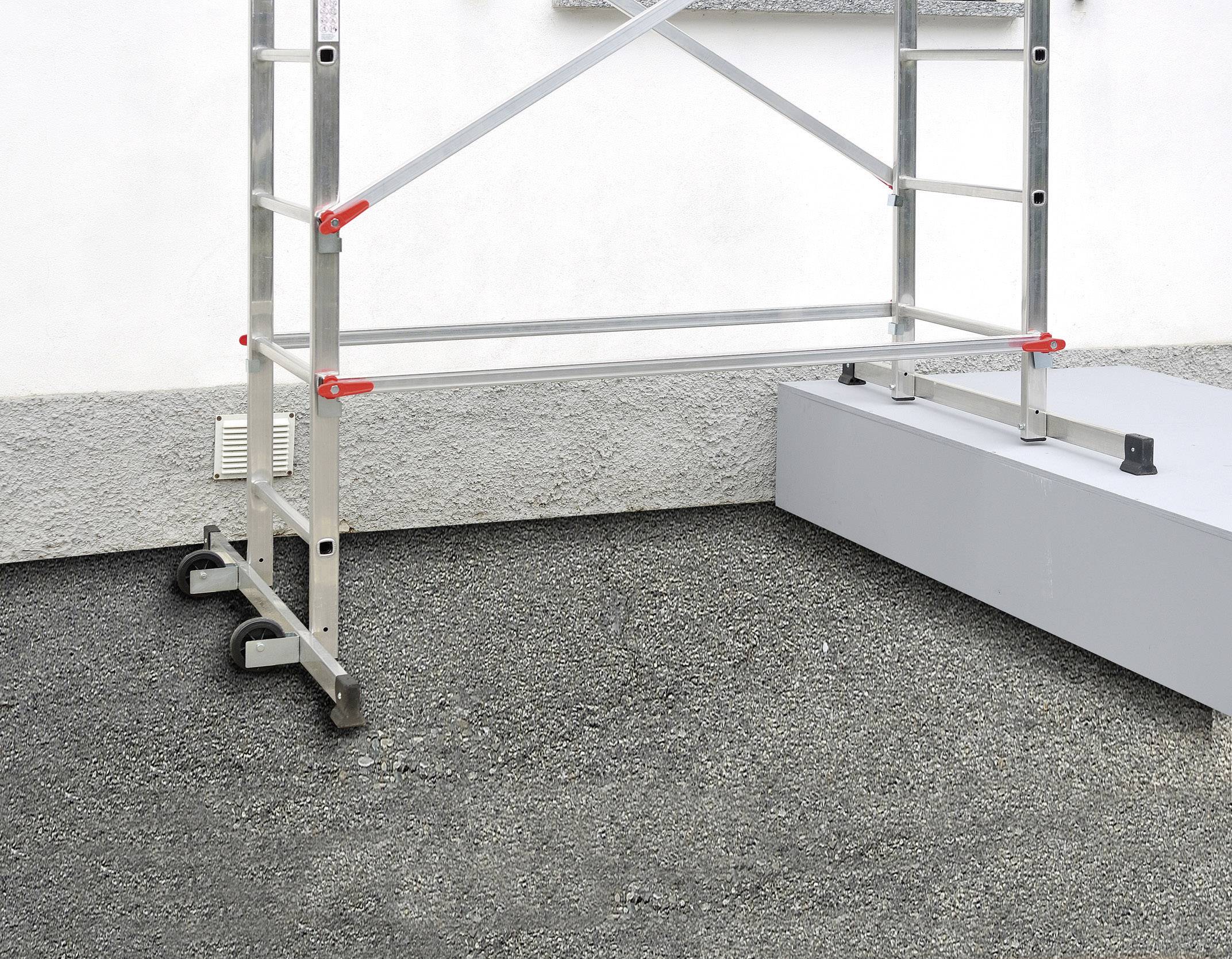 Hailo 9459-501 1-2-3 500 Combi Aluminium Gerüst fahrbar Arbeitshöhe (max.): 4.35m Silber, Rot 31kg