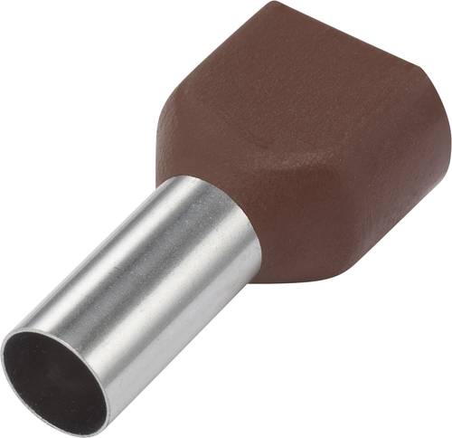 TRU Components 1091307 Zwillings-Aderendhülse 1 x 2.50mm² x 10mm Teilisoliert Blau 100St.
