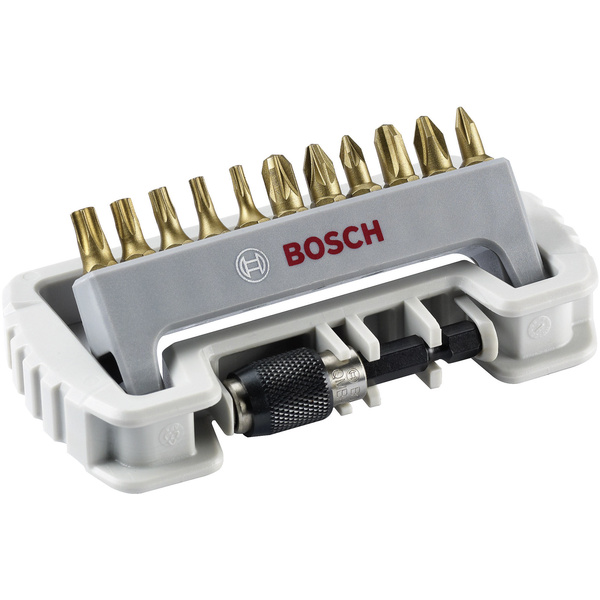 Bosch Accessories 2608522133 Bit-Set 12teilig Schlitz, Kreuzschlitz Phillips, Kreuzschlitz Pozidriv, Innen-Sechsrund (TX)