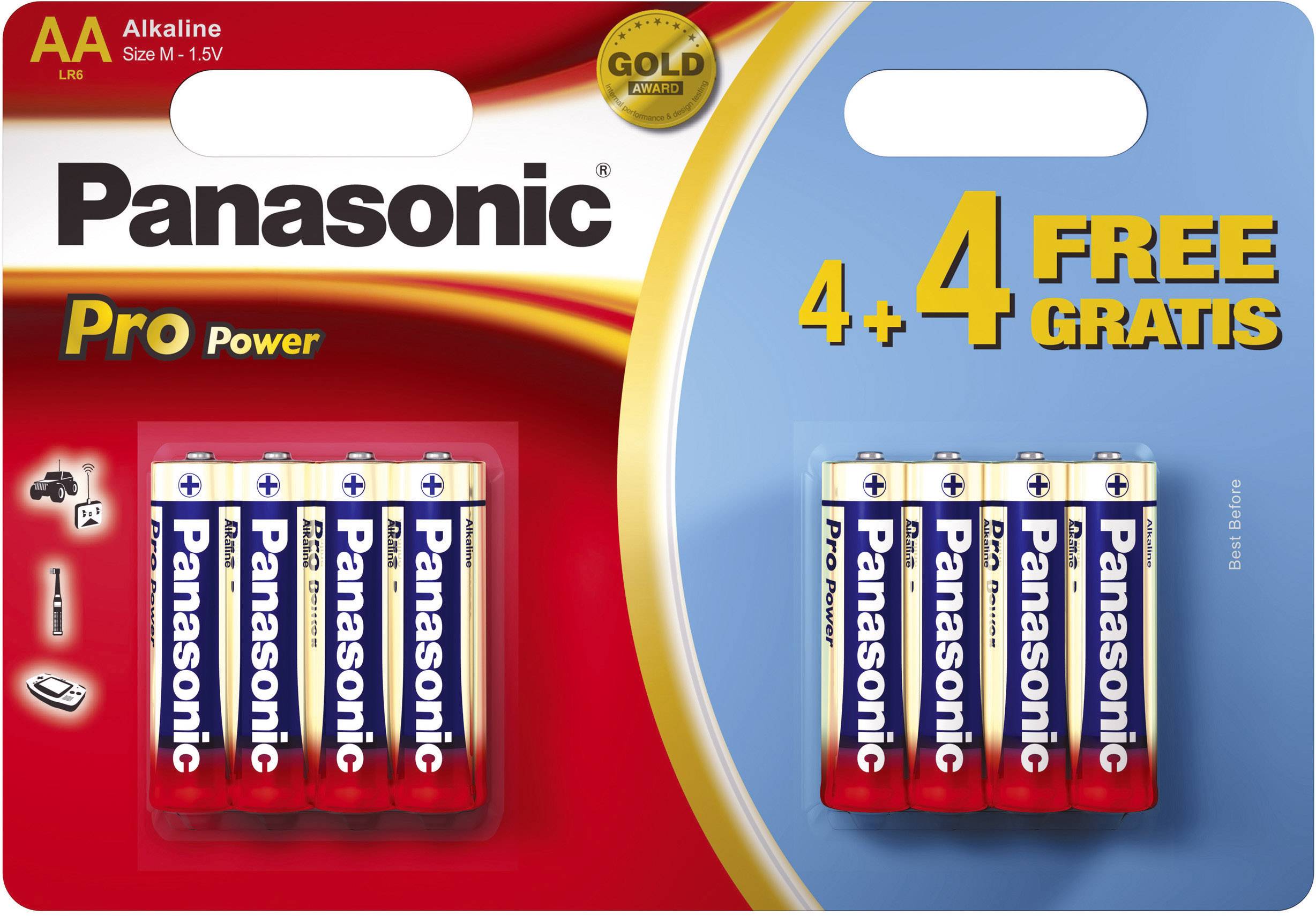 Panasonic Pro Power 4+4 Mignon (AA)-Batterie Alkali-Mangan 1.5V 8St.