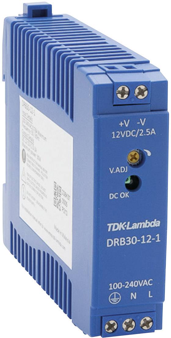TDK-Lambda DRB30-12-1 Hutschienen-Netzteil (DIN-Rail) 12 V/DC 2.5A 30W Anzahl Ausgänge:1 x Inhalt 1St.