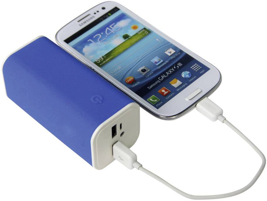 Thumbox Power-Tube 10400 Powerbank 10400 mAh Li-Ion Blau, Weiß ...