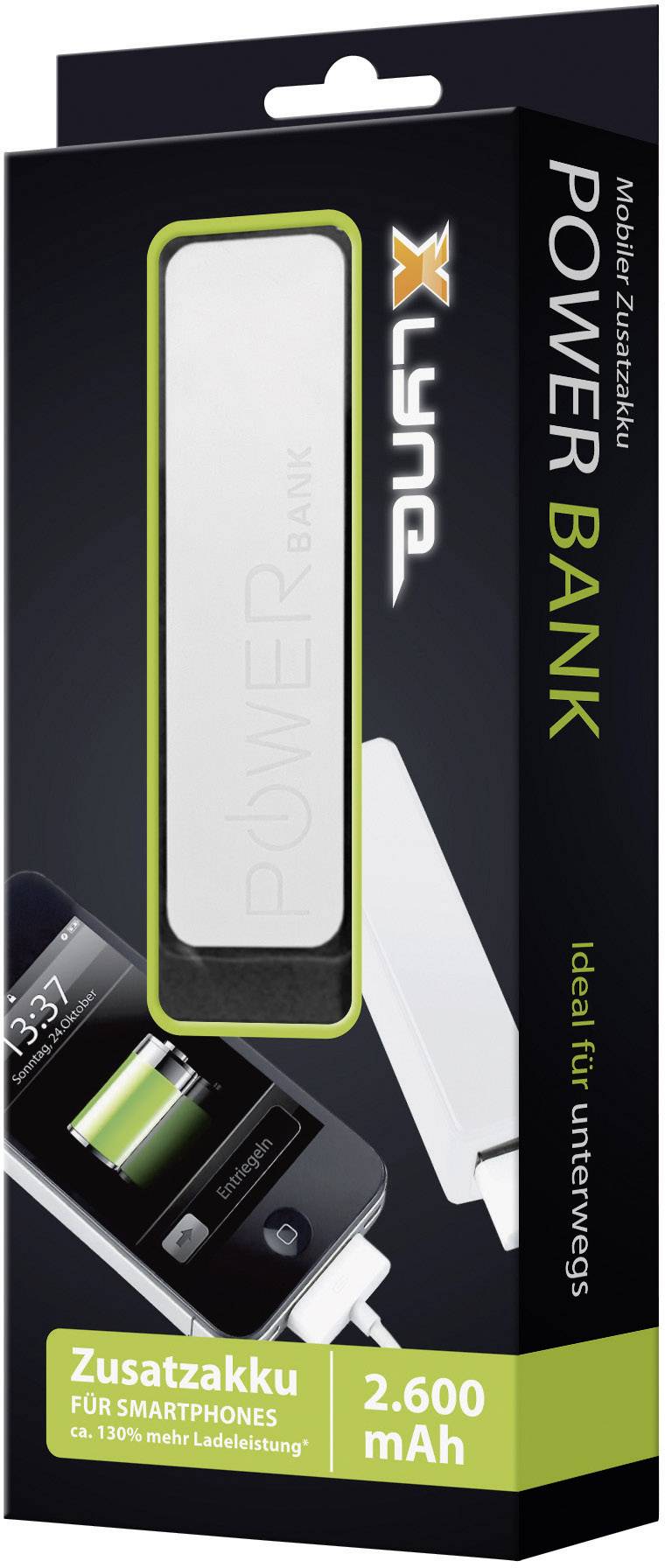 Xlyne Ladegerät PowerBank 92007 2.600mAh weiß