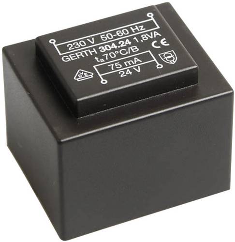 Gerth PT300602 Printtransformator 1 x 230 V 2 x 3 V/AC 1.80 VA 300 mA
