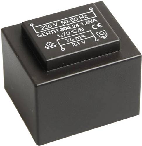 Gerth PT302402 Printtransformator 1 x 230 V 2 x 12 V/AC 1.80 VA 75 mA