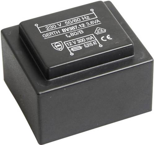 Gerth PTG380601 Printtransformator 1 x 230V 1 x 6 V/AC 3.60 VA 600mA