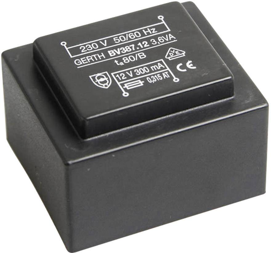 Gerth PTG380601 Printtransformator 1 x 230V 1 x 6 V/AC 3.60 VA 600mA