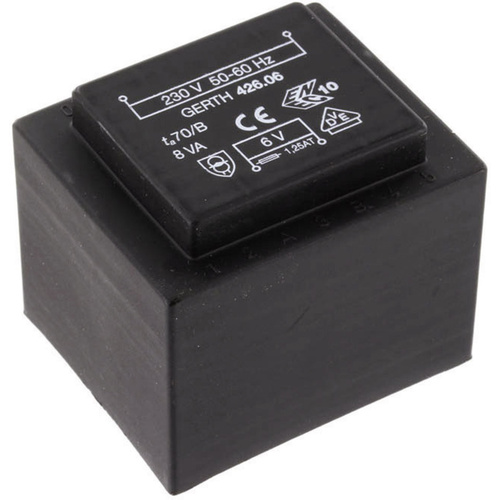 Gerth PTF421802 Transformateur pour circuits imprimés 1 x 230 V 2 x 9 V/AC 8 VA 444 mA