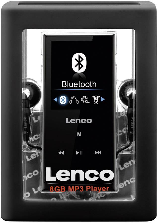 Lenco Xemio-760 BT MP3-Player, MP4-Player 8 GB Schwarz Bluetooth®, Schrittzähler, eBook-Funktion