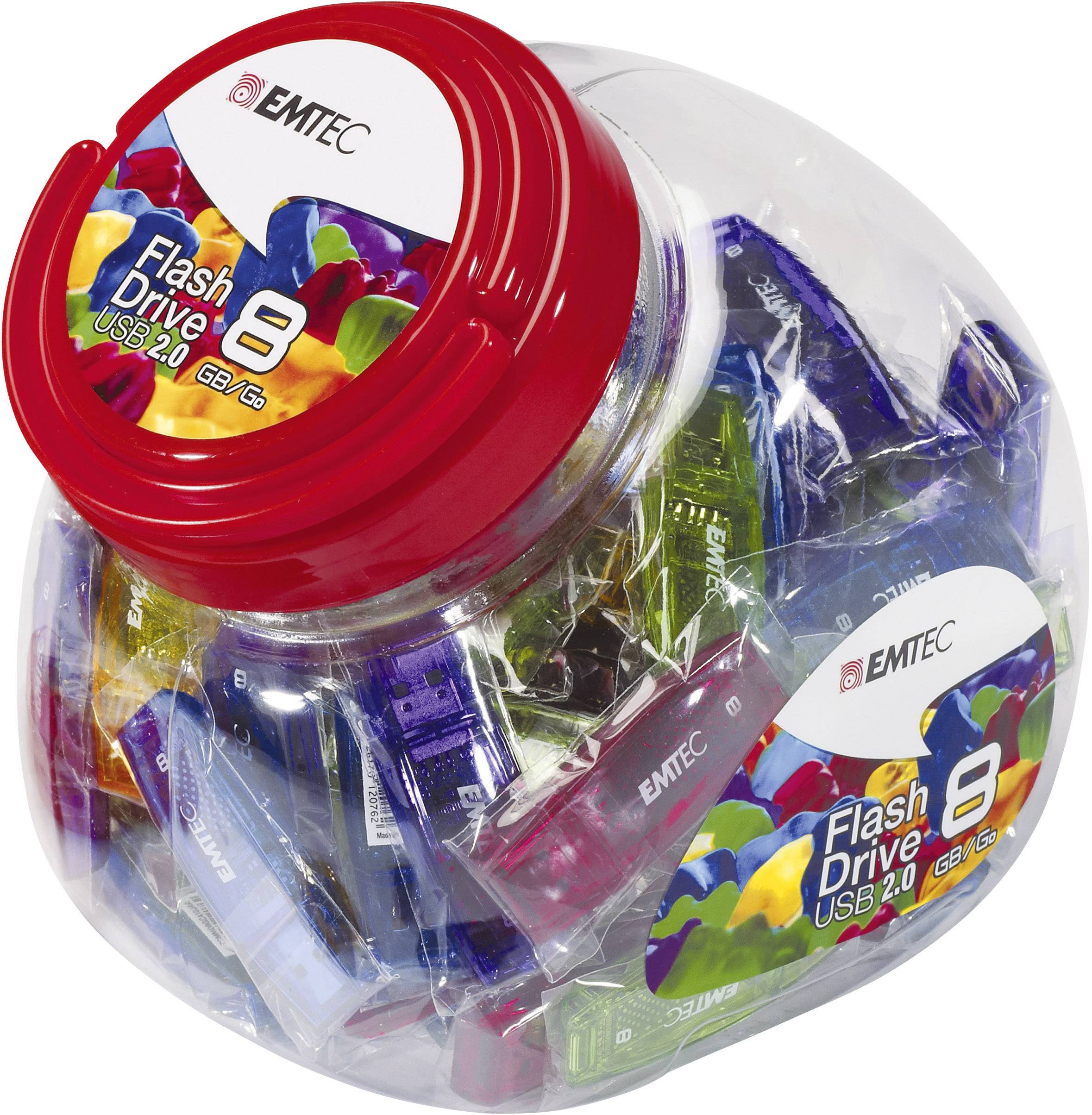 Emtec Candy Jar USB-Stick 8 GB Gelb, Violett, Rot, Blau, Grün ECMMD8GC410JAR80 USB-A (USB 2.0)