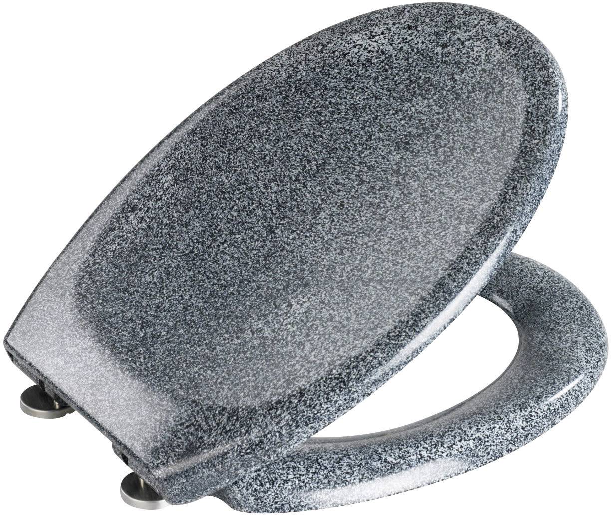 Wenko 18902100 Premium Ottana WC-Sitz Befestigungsclip Duroplast mit Absenkautomatik, rostfrei