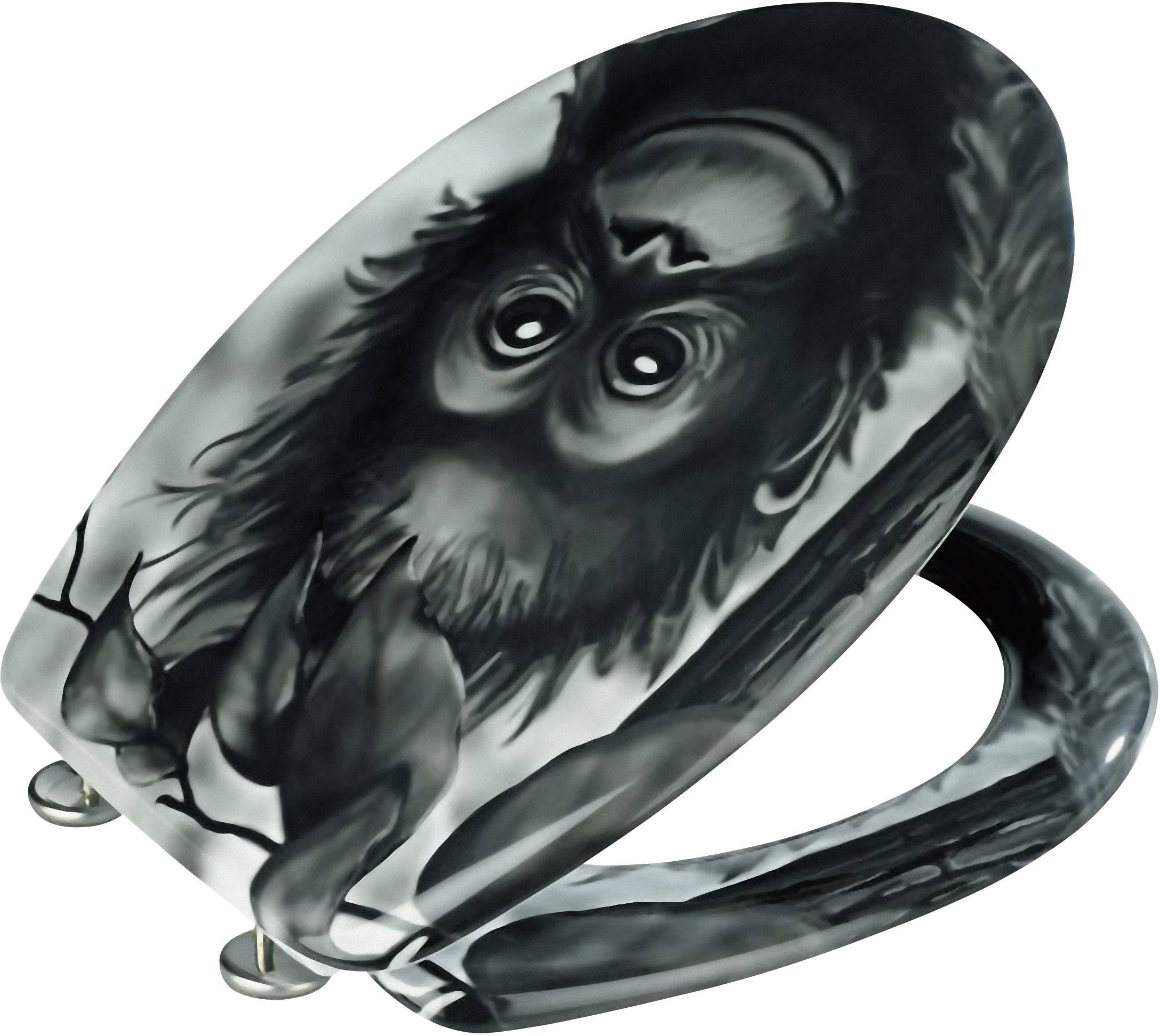 Wenko 18796100 Affe WC-Sitz Duroplast, Edelstahl rostfrei