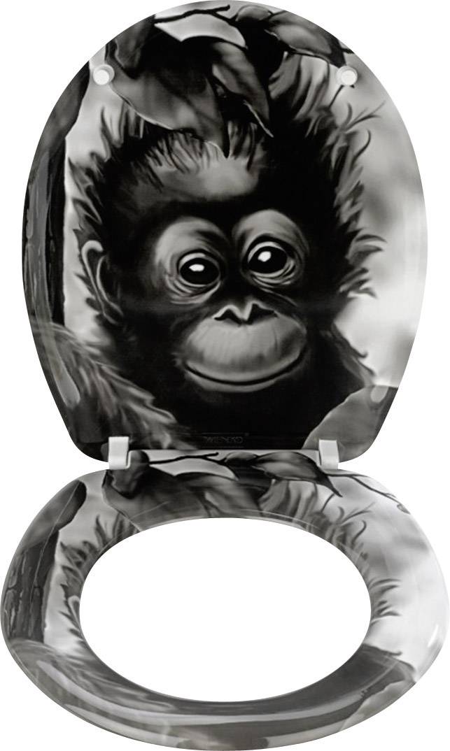 Wenko 18796100 Affe WC-Sitz Duroplast, Edelstahl rostfrei