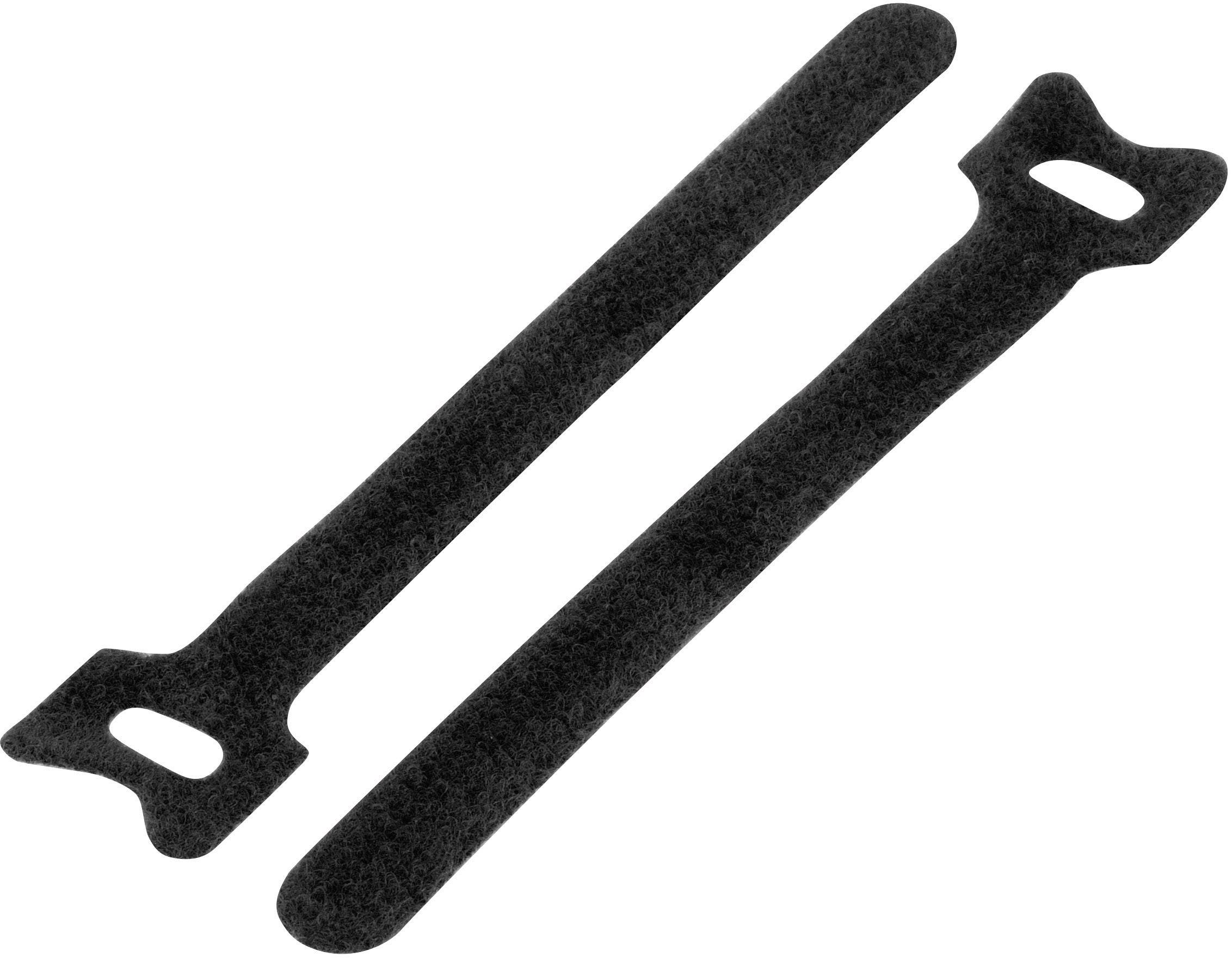 TRU Components TC-MGT-125BK203 Klettkabelbinder zum Bündeln Haft- und Flauschteil (L x B) 125 mm x
