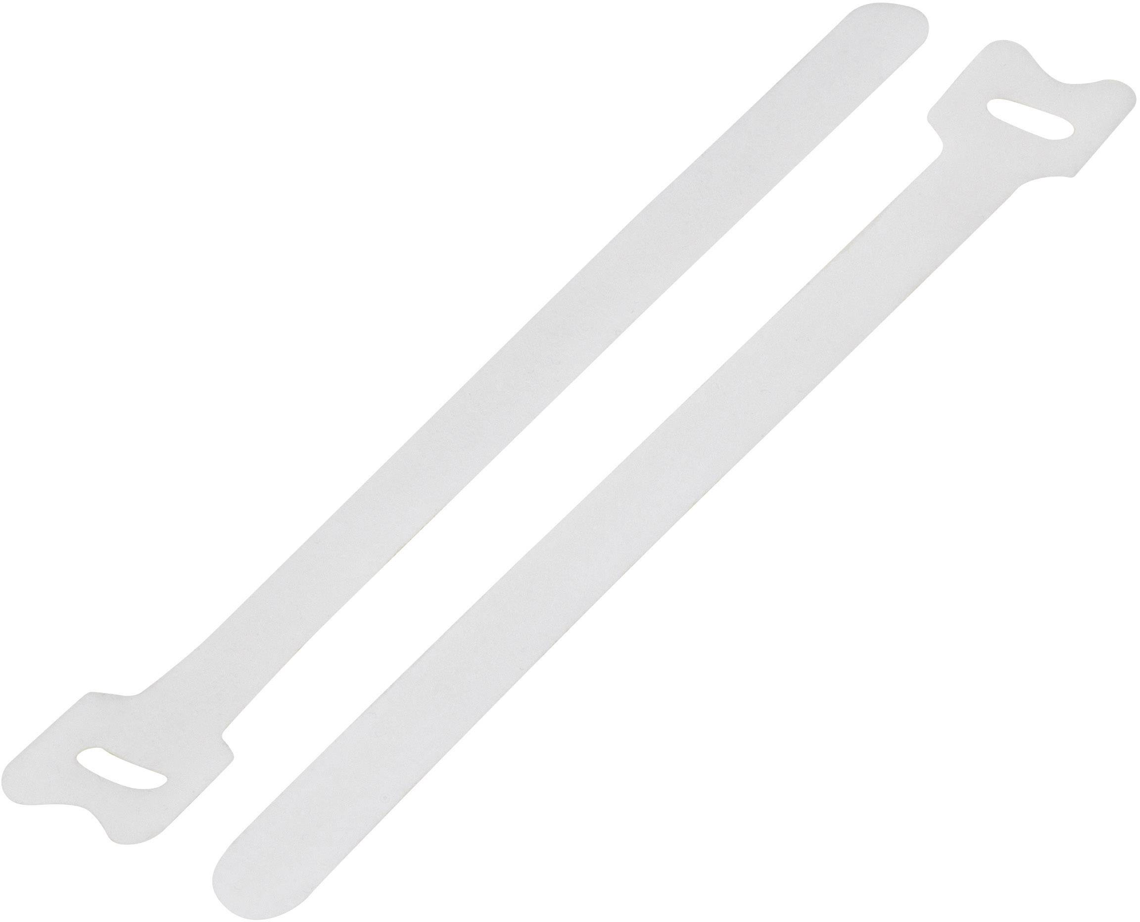 TRU COMPONENTS TC-12355380 Klettkabelbinder zum Bündeln Haft- und Flauschteil (L x B) 240mm x 16mm Weiß 20St.