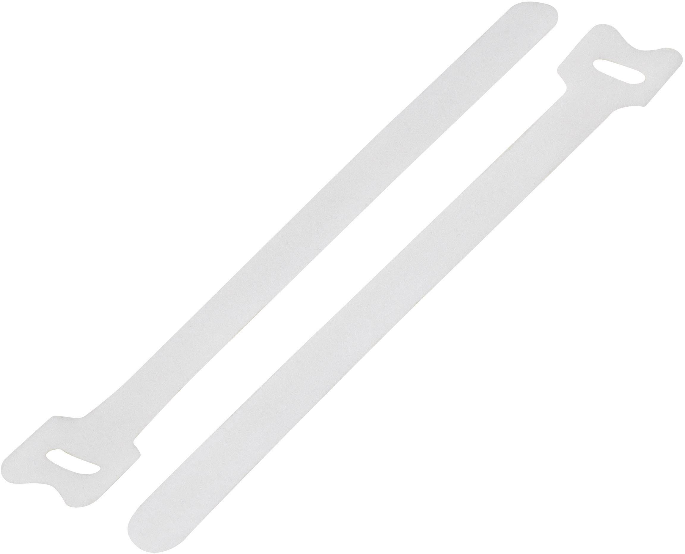 TRU Components TC-MGT-310WE203 Klettkabelbinder zum Bündeln Haft- und Flauschteil (L x B) 310mm x 16mm Weiß