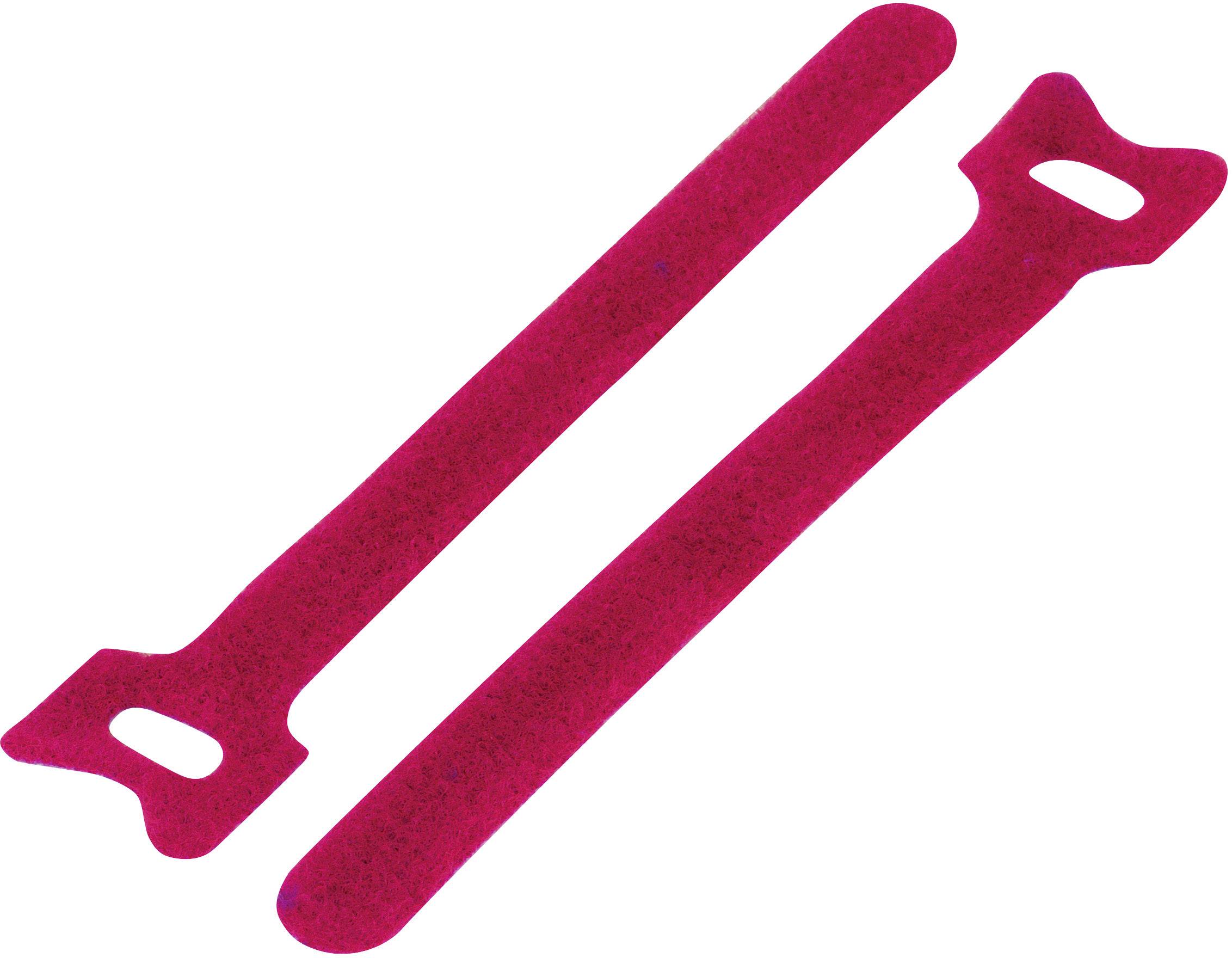 TRU Components TC-MGT-125RD203 Klettkabelbinder zum Bündeln Haft- und Flauschteil (L x B) 125mm x 12mm Rot