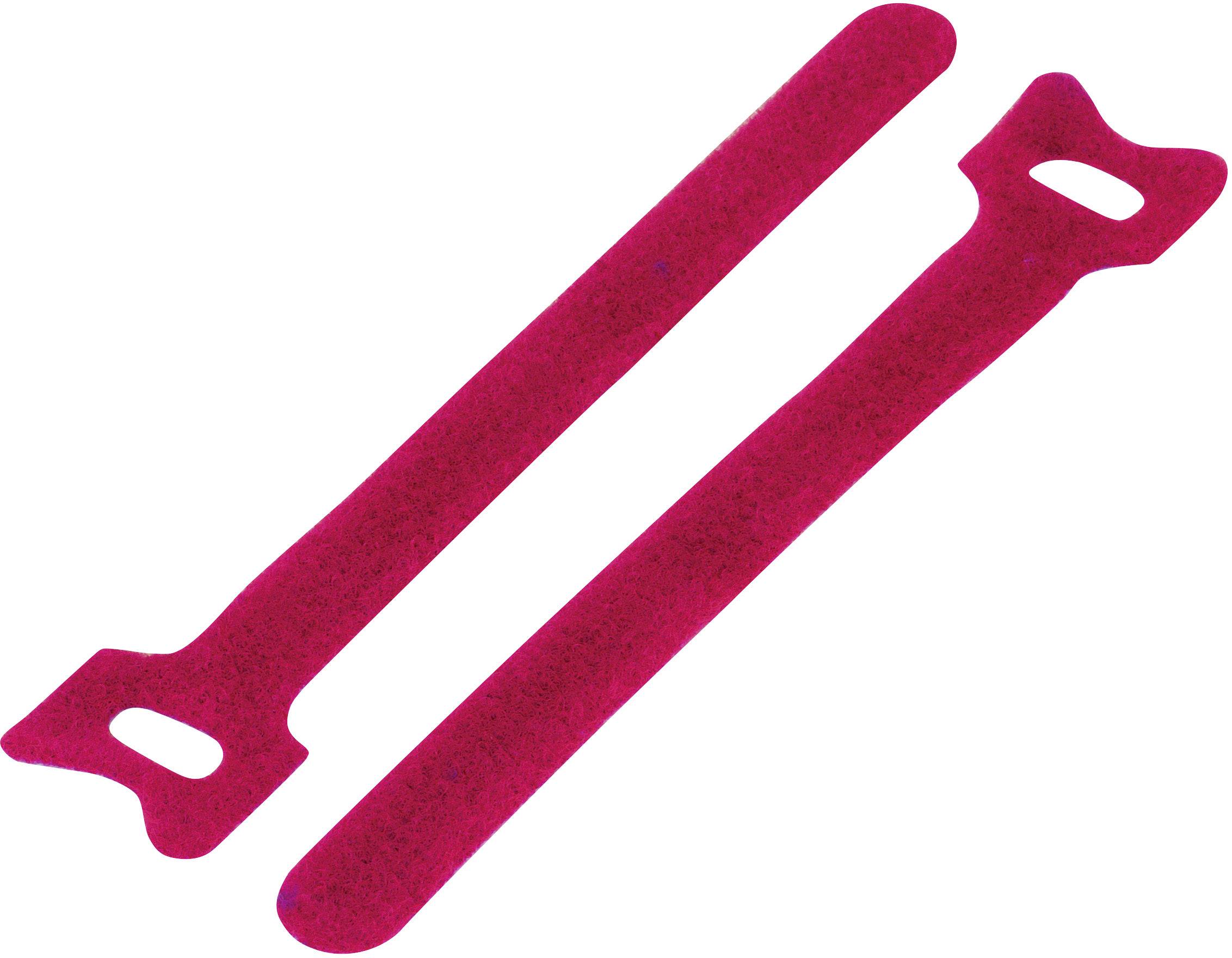 TRU COMPONENTS Klettkabelbinder zum Bündeln Haft- und Flauschteil (L x B) 150 mm x 12 mm Rot 20 St.