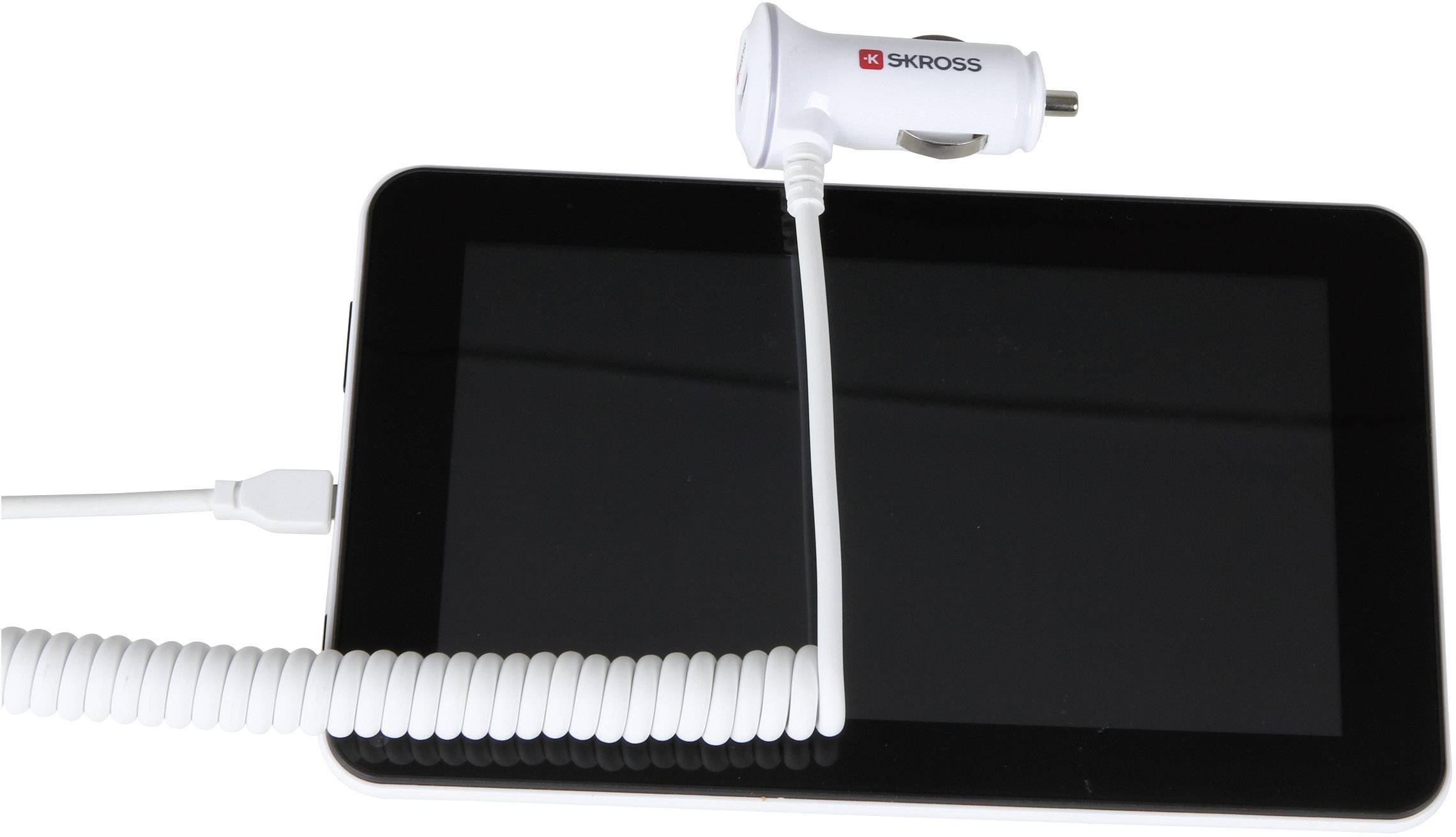 Skross USB-Adapter für den Zigarettenanzünder Midget Plus Micro USB Anschluß Belastbarkeit Strom max.=2.1 A Passend für (Details) USB-A, Micro-USB