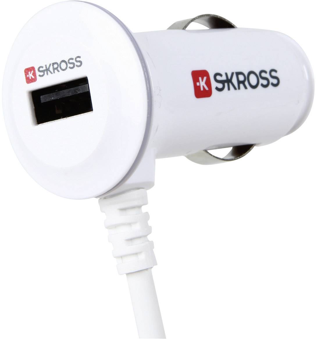 Skross USB-Adapter für den Zigarettenanzünder Midget Plus Micro USB Anschluß Belastbarkeit Strom max.=2.1 A Passend für (Details) USB-A, Micro-USB