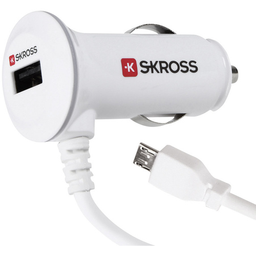 Skross USB-Adapter für den Zigarettenanzünder Midget Plus Micro USB  Anschluß Belastbarkeit Strom max.=2.1 A Passend für (Details) USB-A, Micro- USB