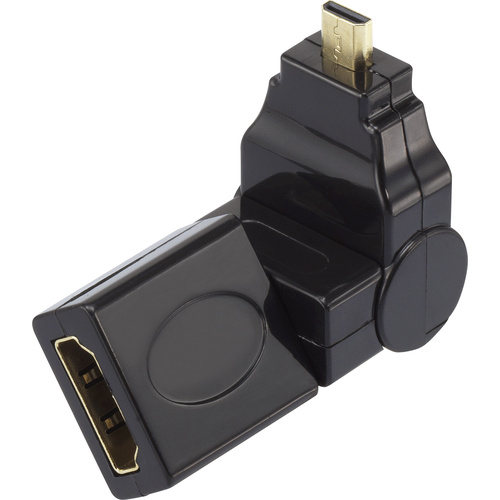 SpeaKa Professional HDMI Adapter [1x HDMI-Stecker D Micro - 1x HDMI-Buchse] Schwarz vergoldete Steckkontakte