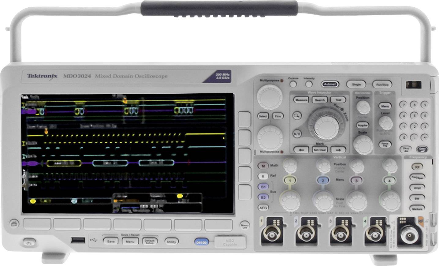 Tektronix MDO3024 Digital-Oszilloskop 200 MHz 4-Kanal 2.5 GSa/s 10 Mpts 11 Bit Digital-Speicher (DSO), Mixed-Signal (MSO), Spectrum-Analyser
