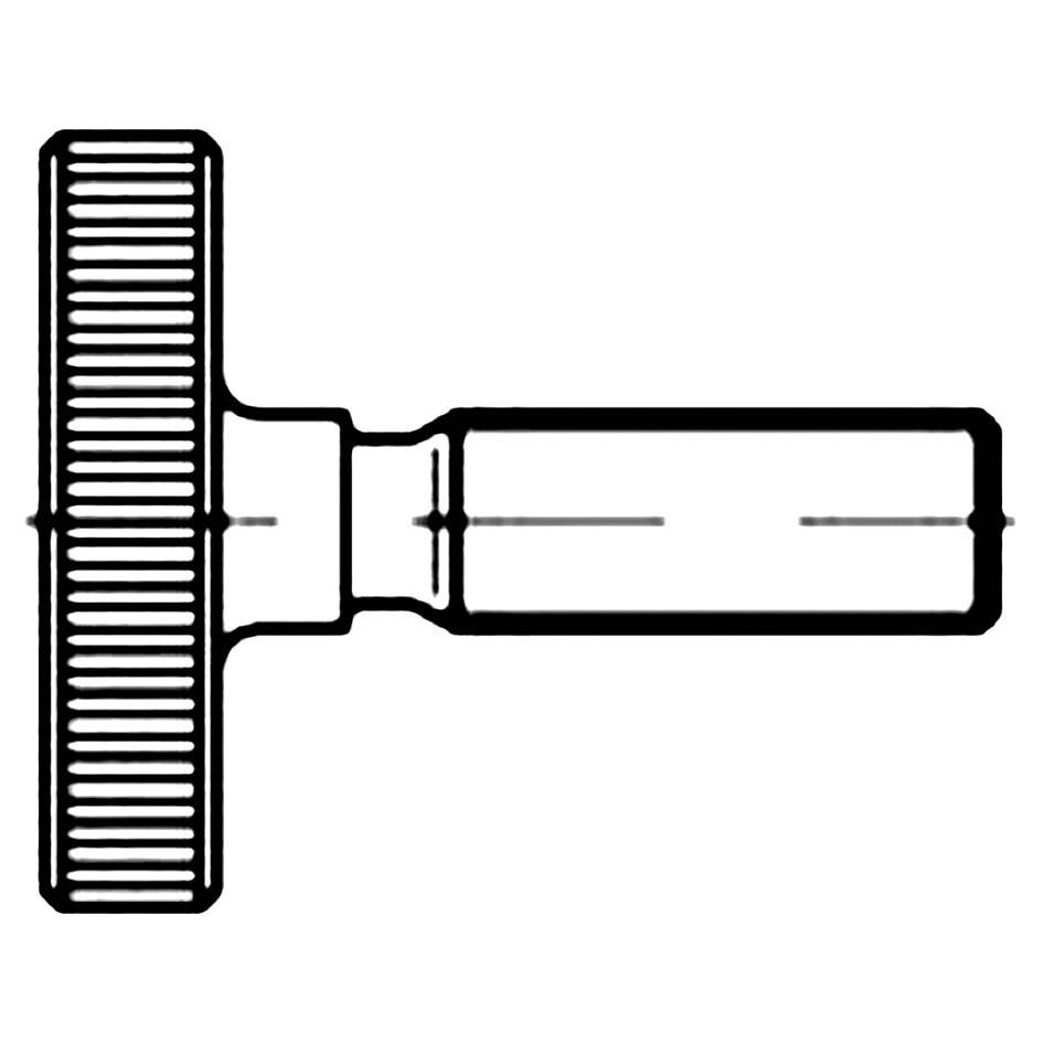 Ein schwarz-weißes Diagramm zeigt einen Querschnitt einer mechanischen Vorrichtung mit einem Zylinder und einem geriffelten Griff.
