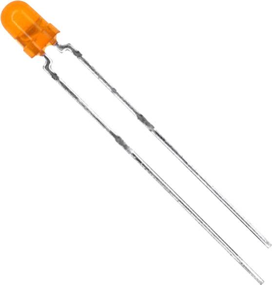 Orangene LED mit zwei Anschlussdrähten