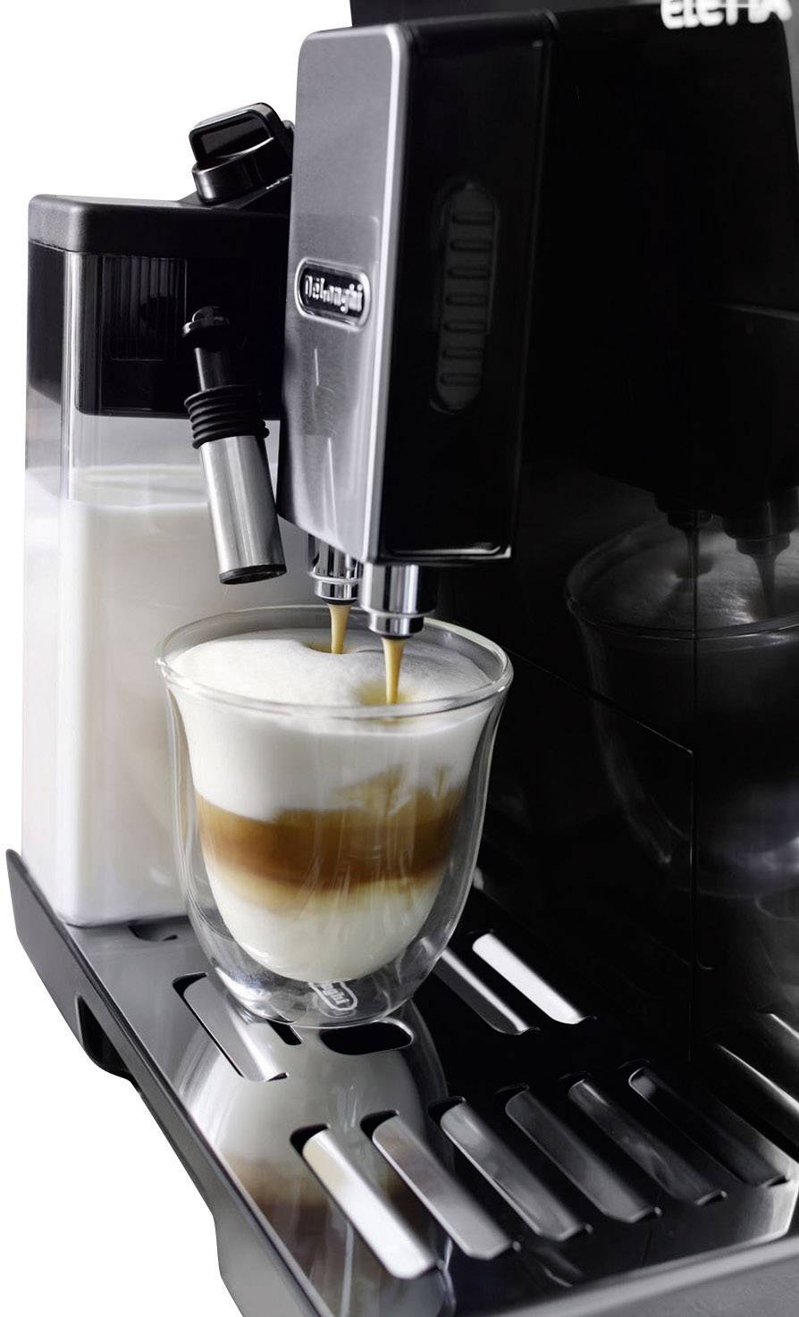 DeLonghi Eletta Cappuccino ECAM 45.366.B Kaffeevollautomat Schwarz (glänzend), Edelstahl