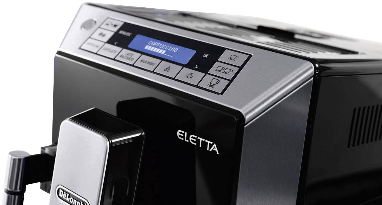 DeLonghi Eletta Cappuccino ECAM 45.366.B Kaffeevollautomat Schwarz (glänzend), Edelstahl