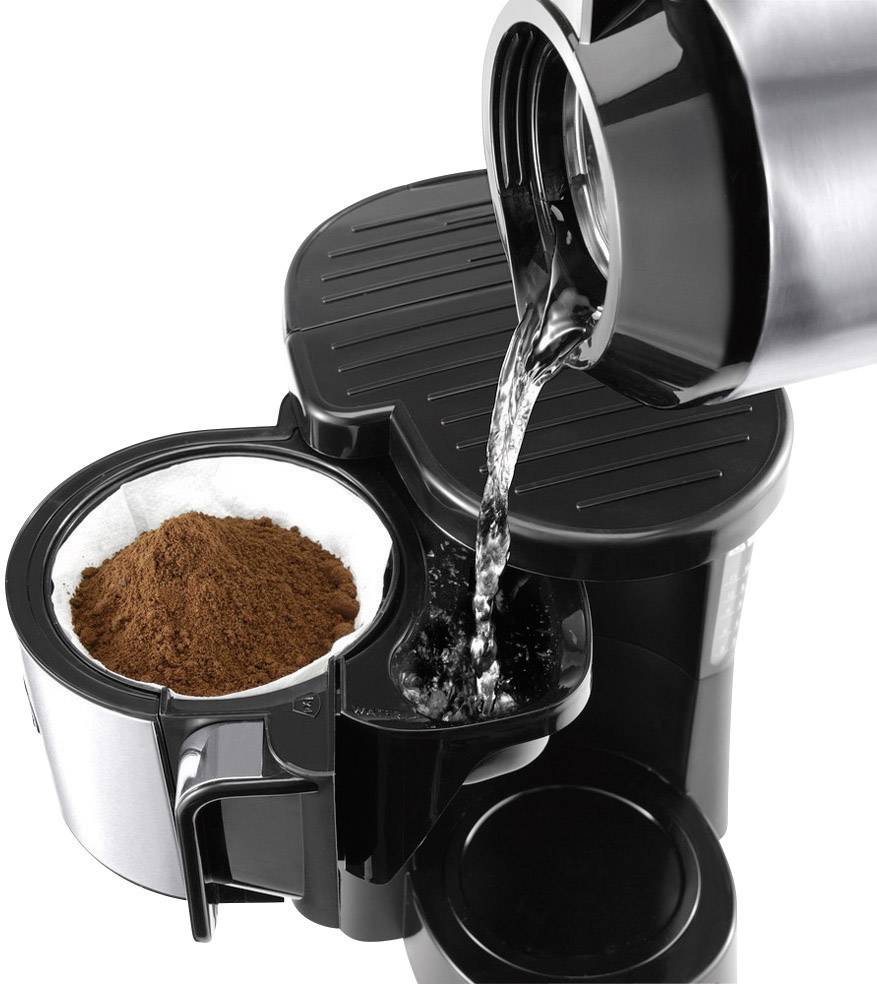 DeLonghi Kaffeemaschine Schwarz, Silber Fassungsvermögen Tassen=10 Isolierkanne, Timerfunktion