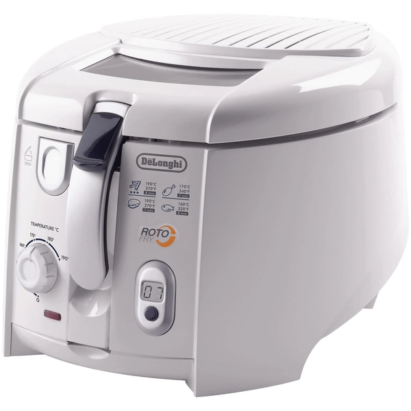 DeLonghi Roto-Fry Fritteuse 1.1 l 1800 W mit rotierendem Frittierkorb Weiß DeLonghi Roto-Fry Fritteuse 1.1 l 1800 W mit rotierendem Frittierkorb Weiß