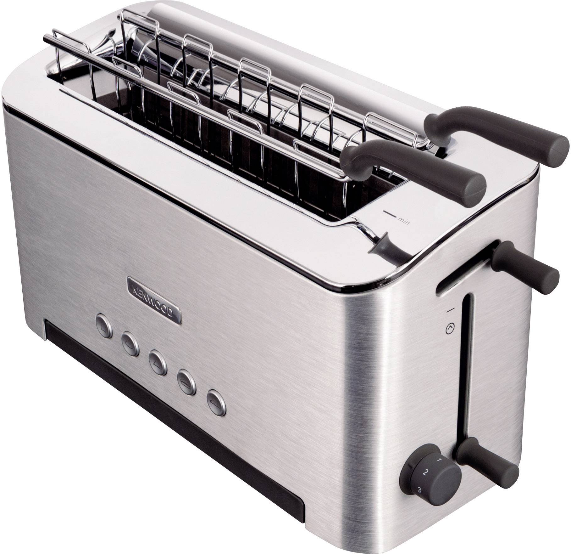 Kenwood Home Appliance TTM 610 Langschlitztoaster mit Bagel-Funktion, mit manueller Temperatureinstellung Edelstahl